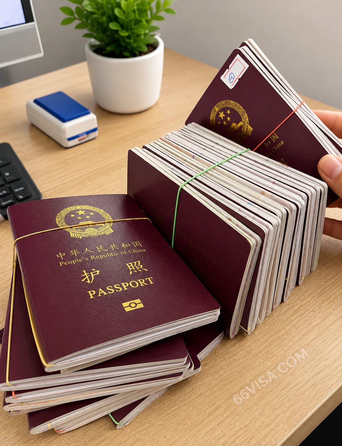 Company customer visa and passport documents